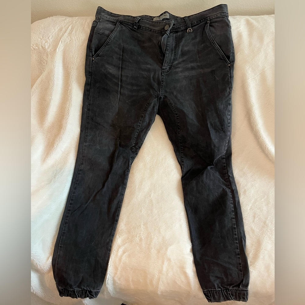 Men's Black hyper denim Cropped Pants